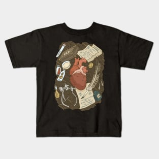 perfect specimen, vintage science tools & heart. Kids T-Shirt